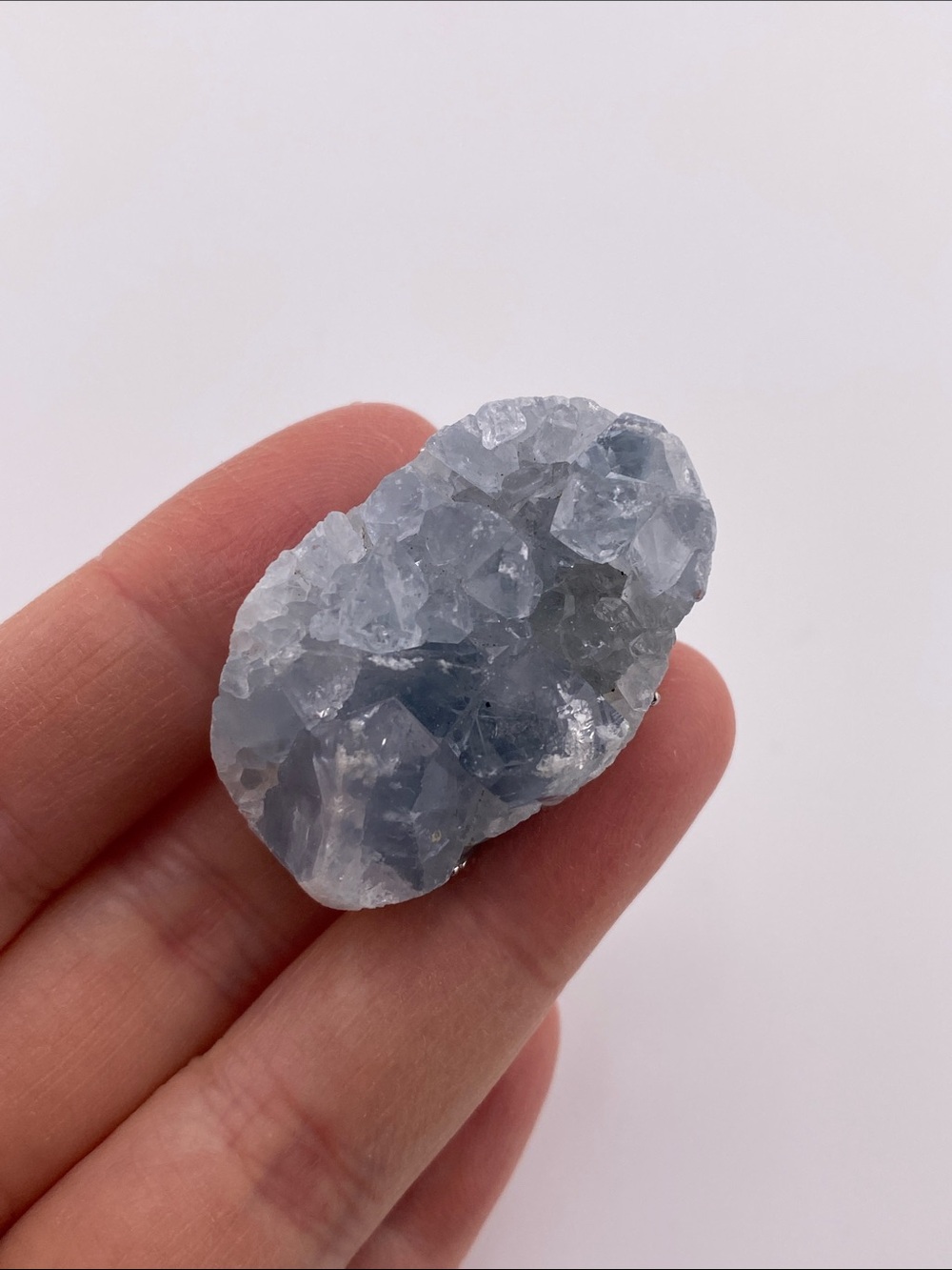 Raw Blue Calcite Ring • Sky Blue Druzy Cluster • Soothing Mineral